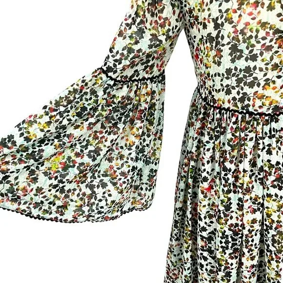 Anthropologie x Bhanuni by Jyoti Libra Embroidered Dress Size XS / S Floral - Picture 5 of 11